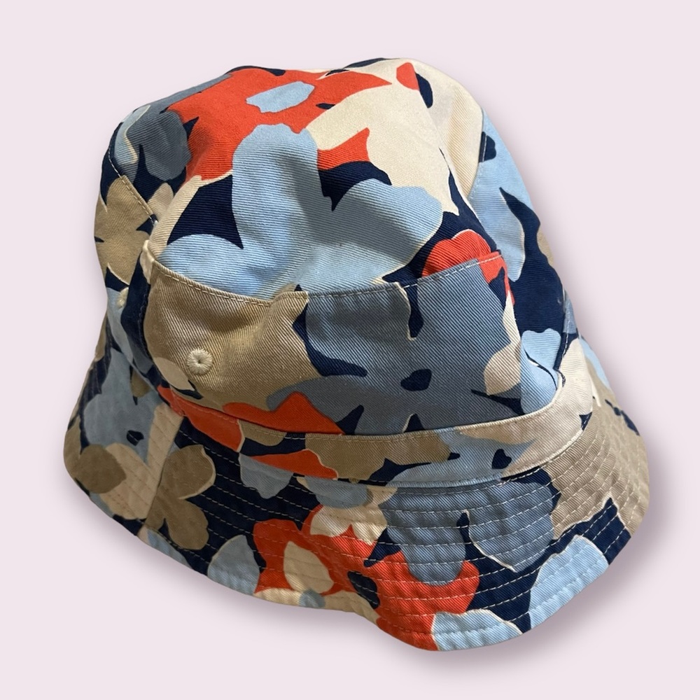 Retro Y2K Floral Bucket Hat Reversible Red-One Size